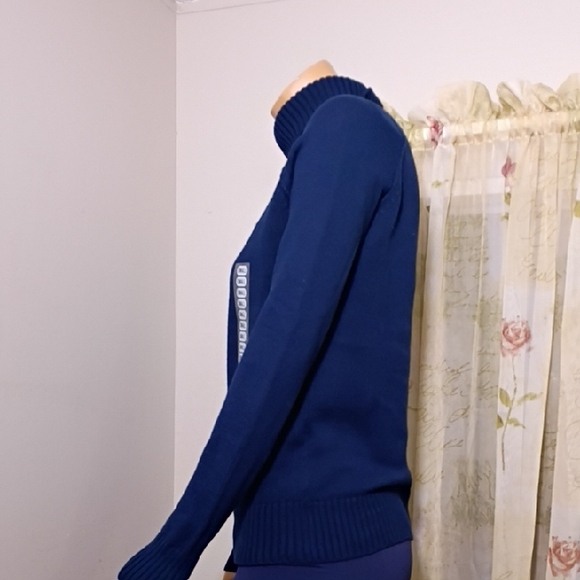 JEANNE PIERRE Deep Blue Turtleneck Sweater Size S - Picture 2 of 8